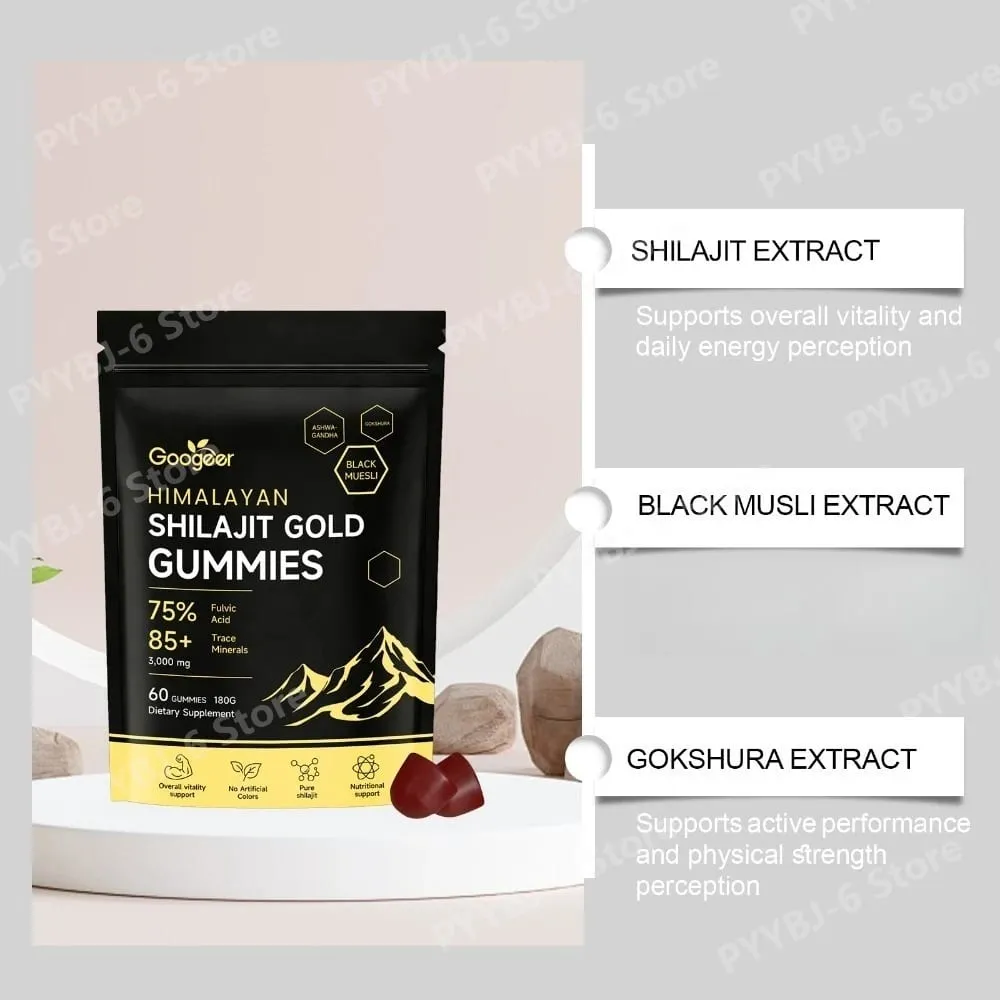 Himalaya Shilajit Gold 60 Gummies Minerals Formula understøtter energiboost og kropsvitalitet Naturligt ernæringsmæssigt kosttilskud