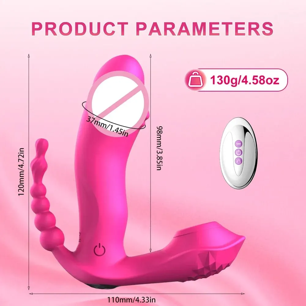 Wireless Control Dildo Vibrator G-Spot Massage Vaginal Vibrator Clitoris Sucking Stimulator Wearable Adult Sex Toy Women