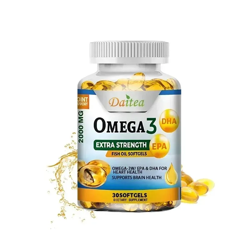 Omega 3 Fish Oil 2000mg Softgels with EPA & DHA Supports Heart Brain Joint & Eye Health Boosts Nerve Function & Immunity