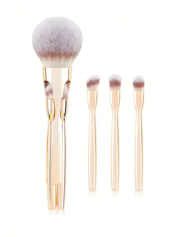 4-Piece Makeup Brush Set Featuring Professional-Grade Brushes Made from High-Quality Synthetic Fibers for a Luxurious Feel.