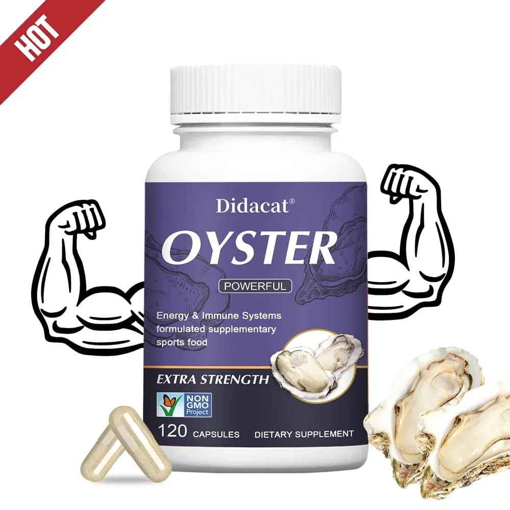 Oyster Extract - Support Athletic Performance Motivation and Immunity Nutritional Supplement 120 Capsules