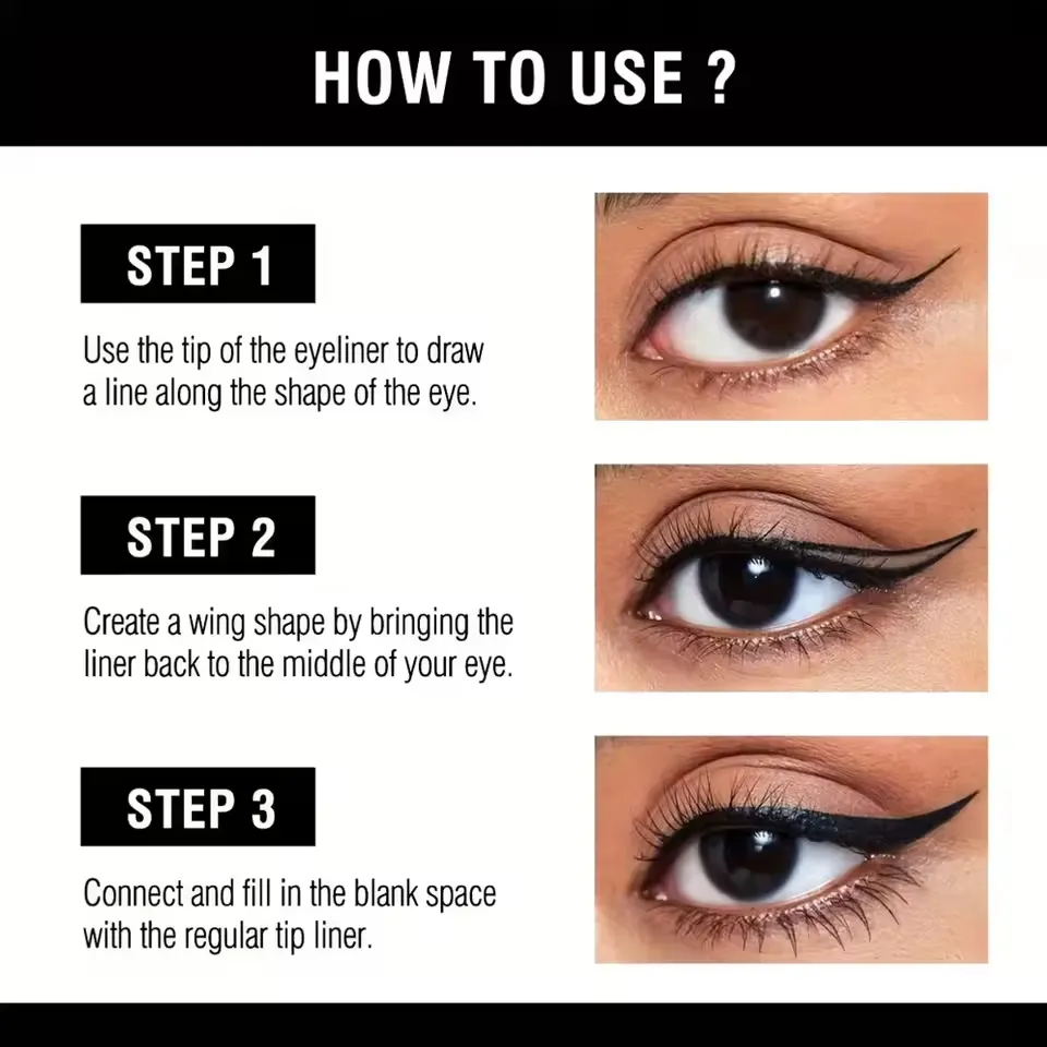 Long-lasting smooth matte finish water-resistant and stain-resistant liquid eyeliner pen eye makeup eyeliner cosmetic product