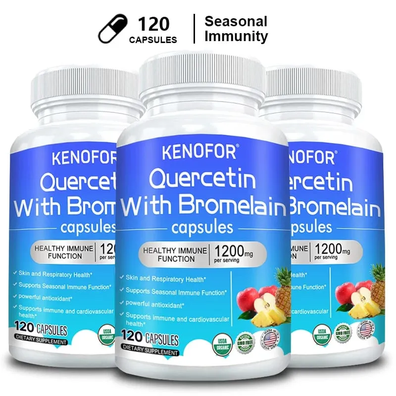 Quercetin Bromelain Capsules - Supports Immune Cardiovascular & Respiratory Health Antioxidant Supplements — image 11