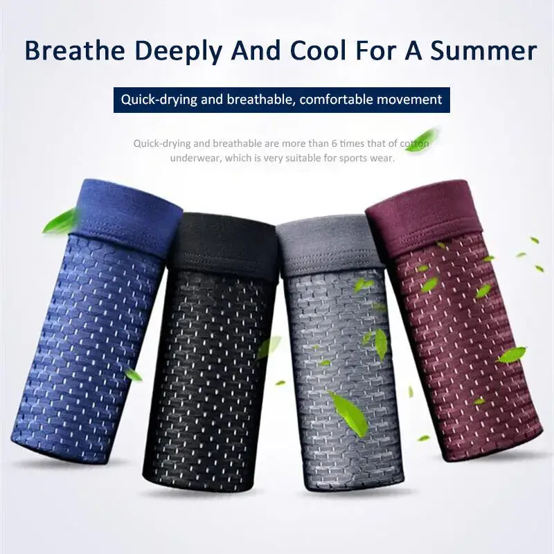 Men Breathable Ice Silk Mesh Men's Soft Breathable Underwear With Moisture-wicking Technology U Design For Comfort — image 5