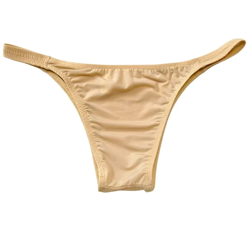 Narrow Waist Seamless Ice Silk Briefs Men Sexy Transparent Underwear Low Waist Bikini Panties Adult Lingerie