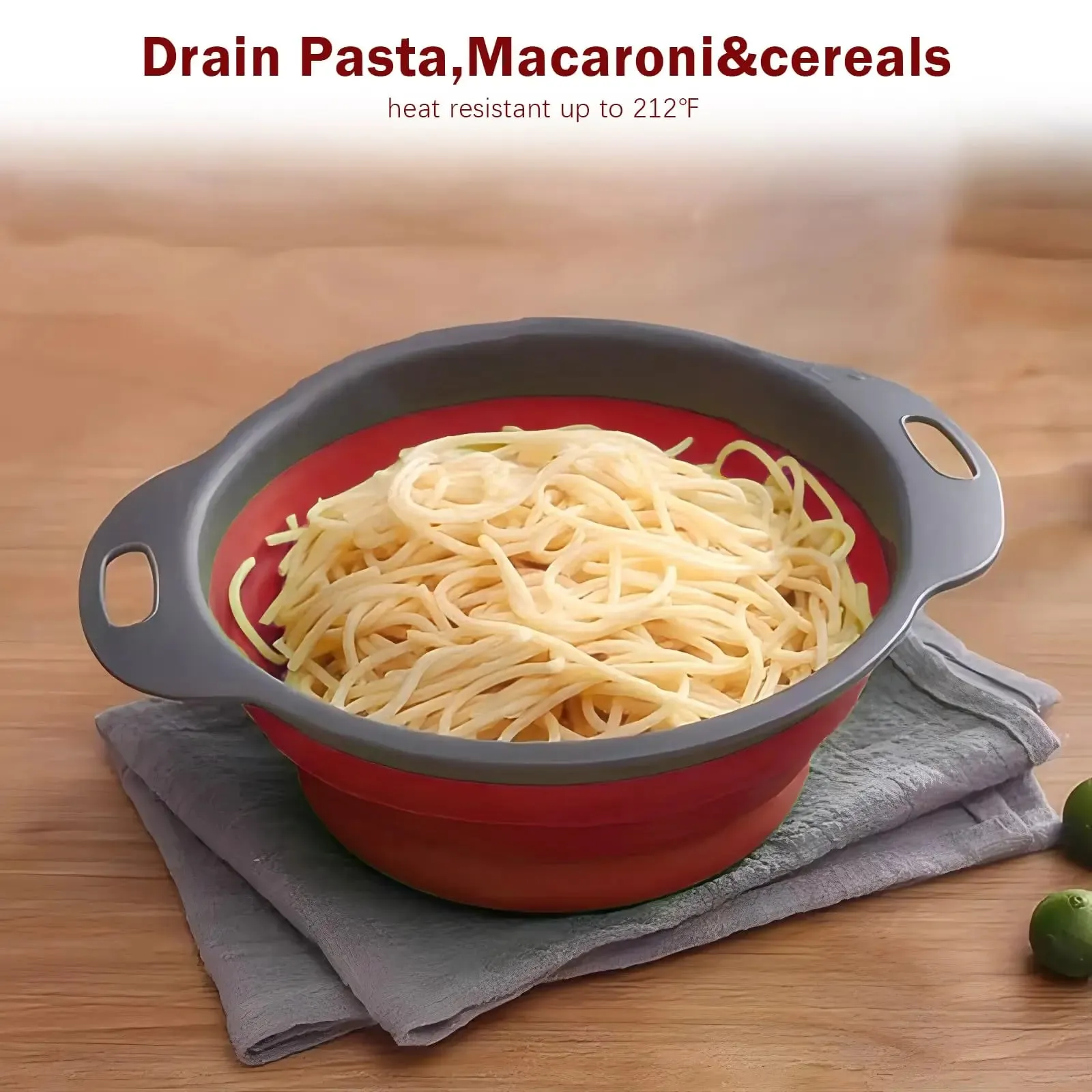 Collapsible Pasta Strainers Kitchen Colander for Draining Fruit Kitchen Silicone Filter Vegetables Baskets Sink Washing Bowl