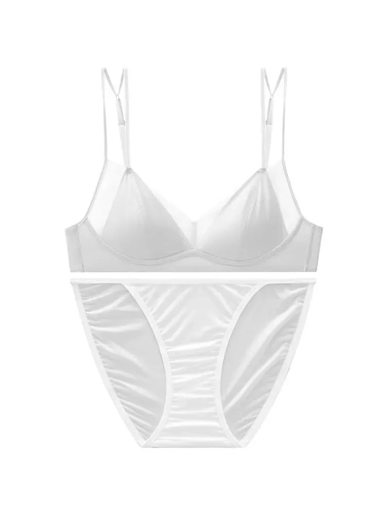 Popular Leopard Pattern Bralette Set Wire Free Soft Padded Small Breast Lift French Minimalist Women Everyday Lingerie 32A-38BC — image 5