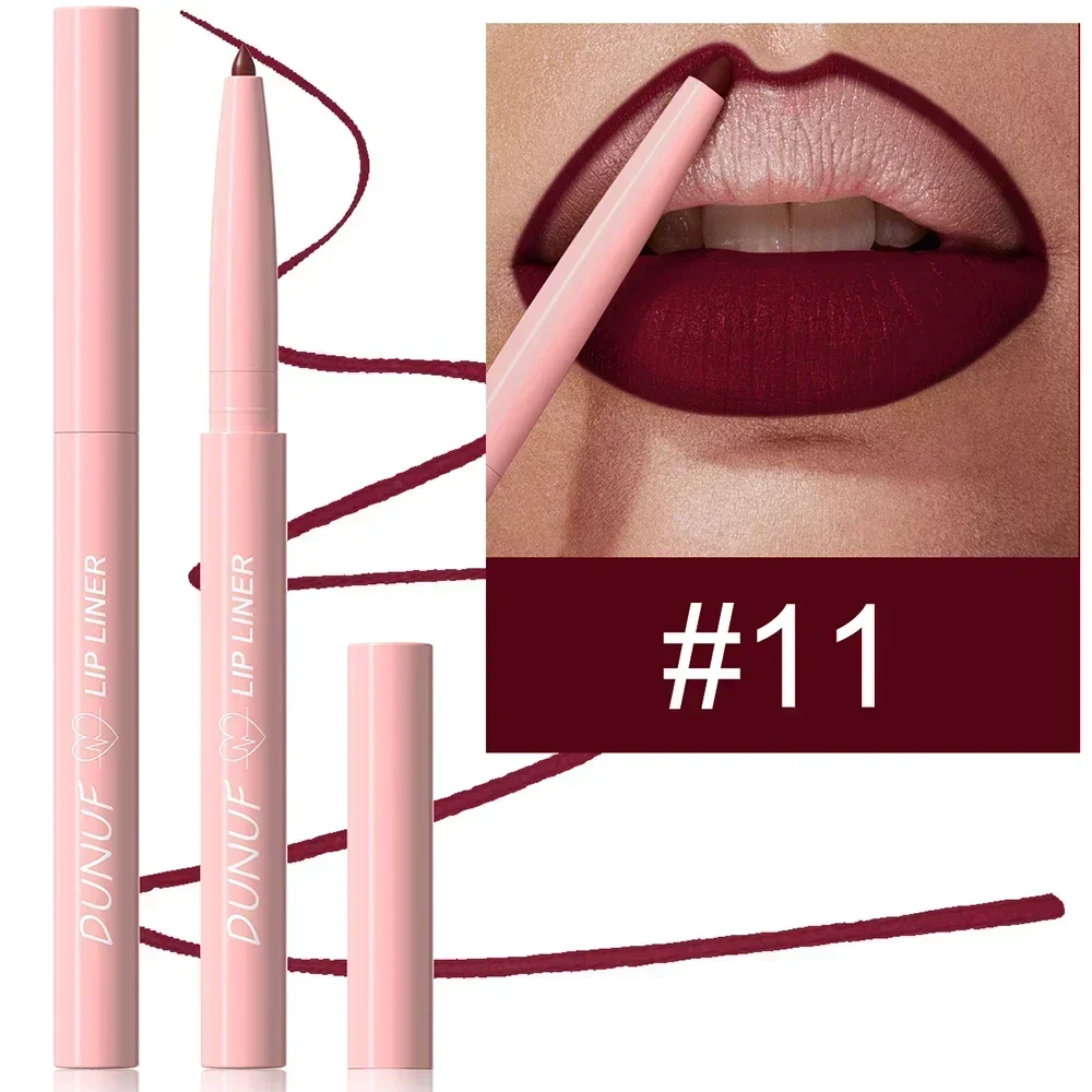 1Pc Tapered Nib Lip Liner Pencil Matte Plumping Lip Stain Lasting Waterproof Fine Lipstick Slim Lip Outline Contour Make Up Pink