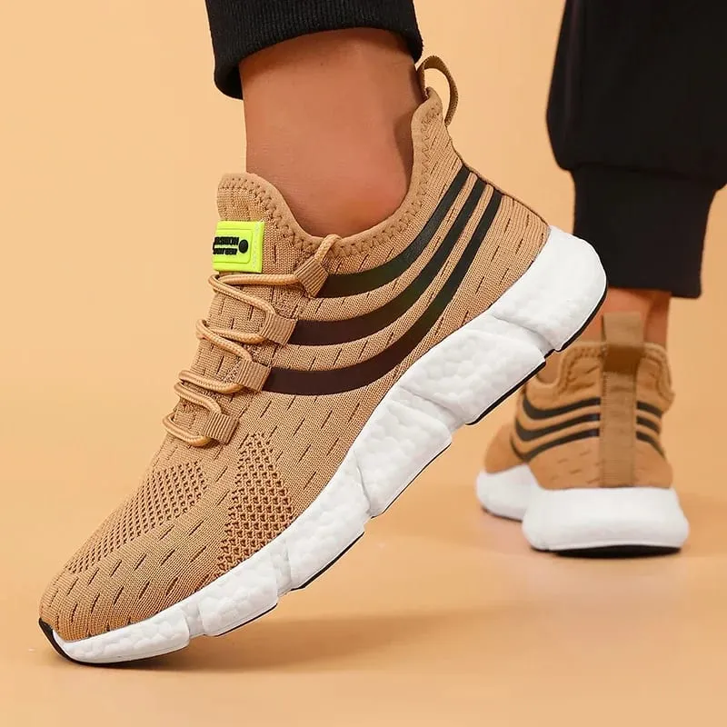 Comfortable Men's Running Shoes Summer Mesh Breathable Lightweight Outdoor Tennis Shoes Fashionable Versatile Balanced Sneakers