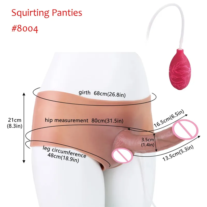 Black Nude Strapon Big Realistic Ejaculation Dildo Silicone Squirting Panties With Simulated Solid Penis Sex Toy For Women — image 11