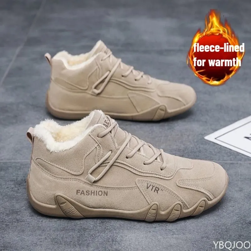 Large Size Autumn Winter Fashion Item with Plush and Thickened Warm Cotton Shoes for Outdoor Comfort Trendy Men's Cotton Shoes — image 6