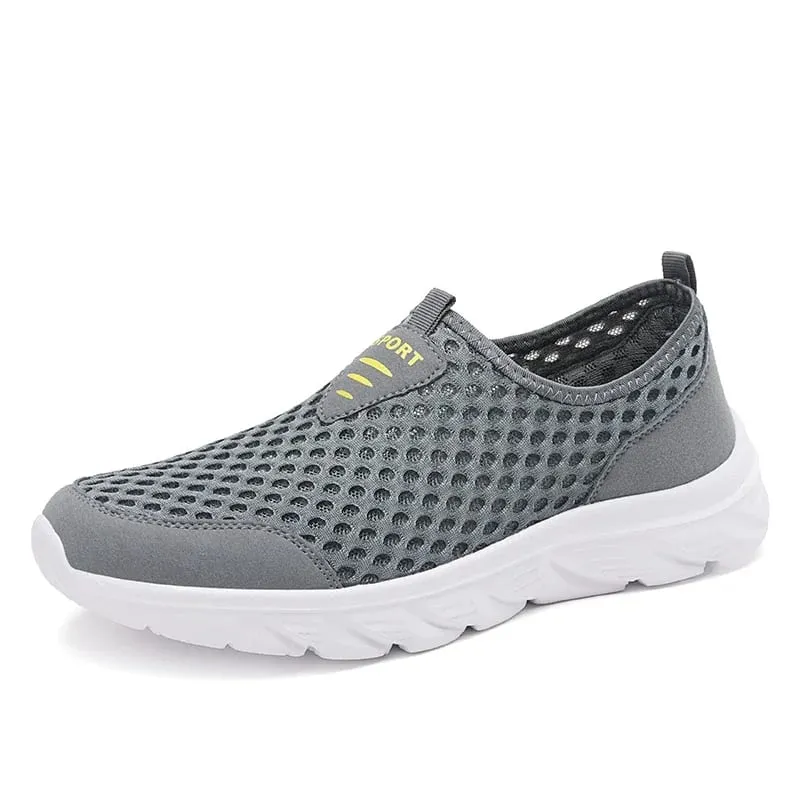 Sapatos de malha respirável masculino deslizamento em tênis casuais masculinos antiderrapantes sapatos de caminhada ao ar livre para homem