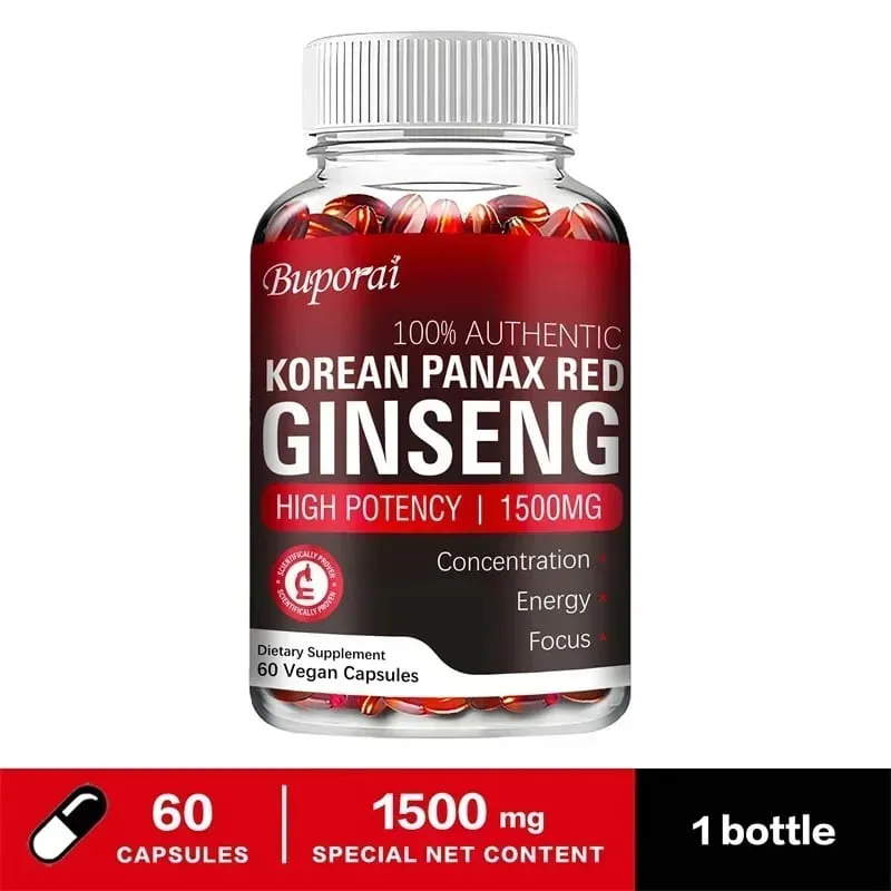 Korean Red Panax Ginseng Capsules - Increases Energy Mood Stamina & Performance Supports Mental Health — image 8