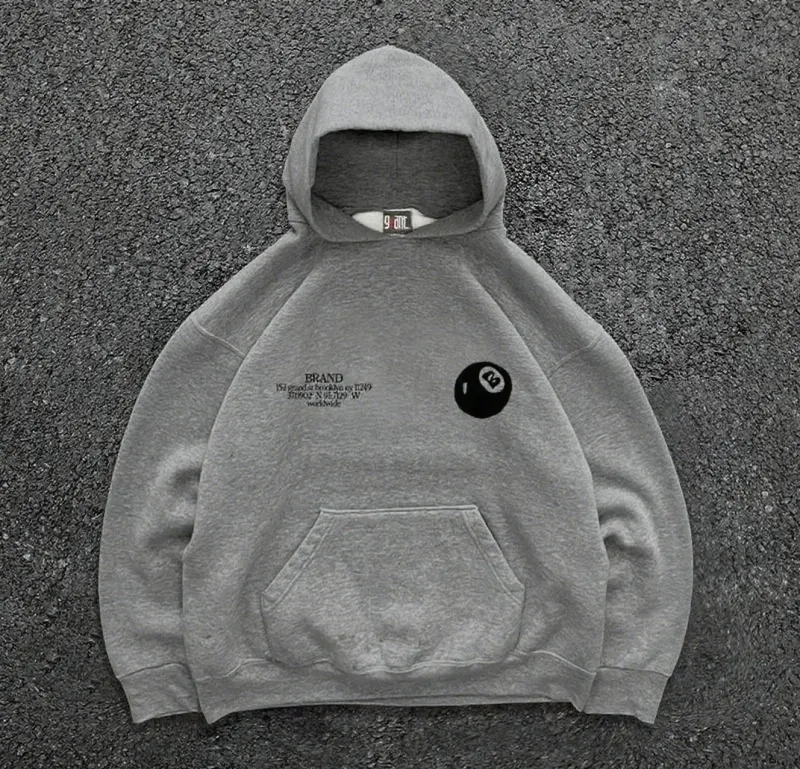 Nueva ropa deportiva con capucha cálida de otoño e invierno con estampado de billar, top informal suave, ropa cómoda de alta calidad
