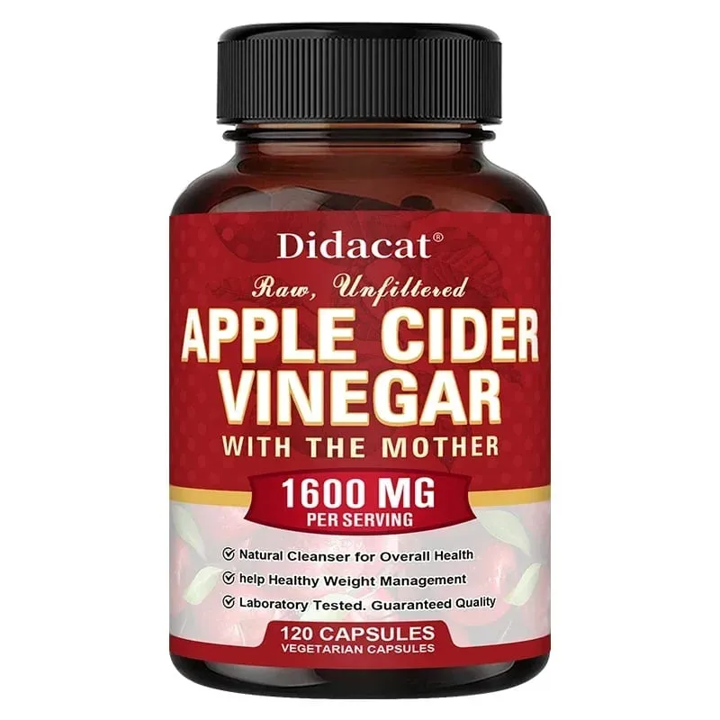 Apple Cider Vinegar Capsules Detoxify Relieve Bloating and Constipation Help Weight Management Promote Digestive Health — image 9