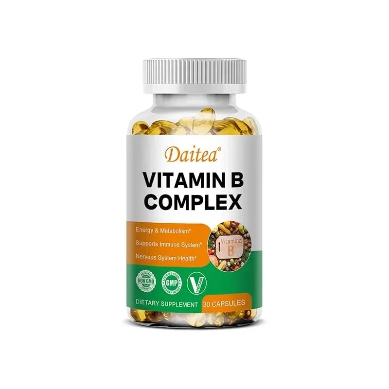 Organic Vitamin B Complex Supports Energy Immune Health Antioxidant Supplement - 30/60/120 Vegetarian Capsules