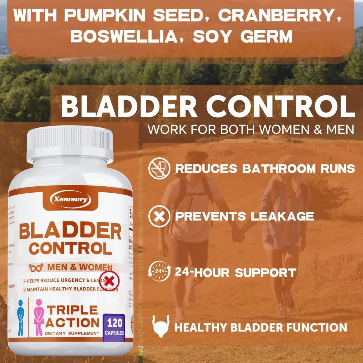 Bladder Control Supplement - Improves Urination Function Supports Urinary Tract Health Promotes Metabolism Reduces Pain