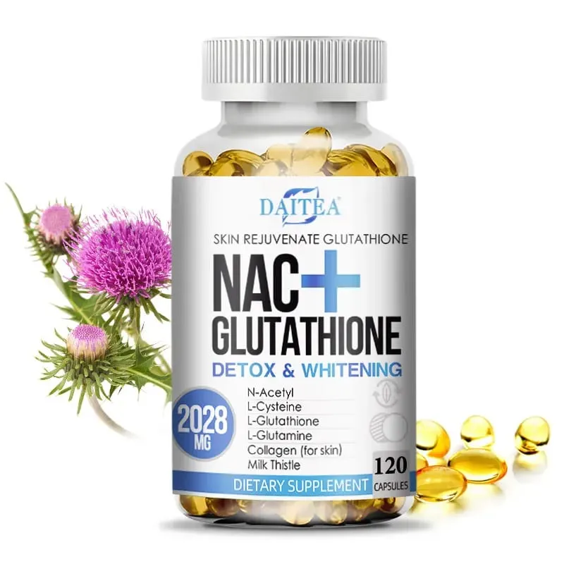 Daitea NAC Supplement - Milk Thistle Glutathione Collagen Capsules - Skin Health & Vitality Detoxification Immune Support