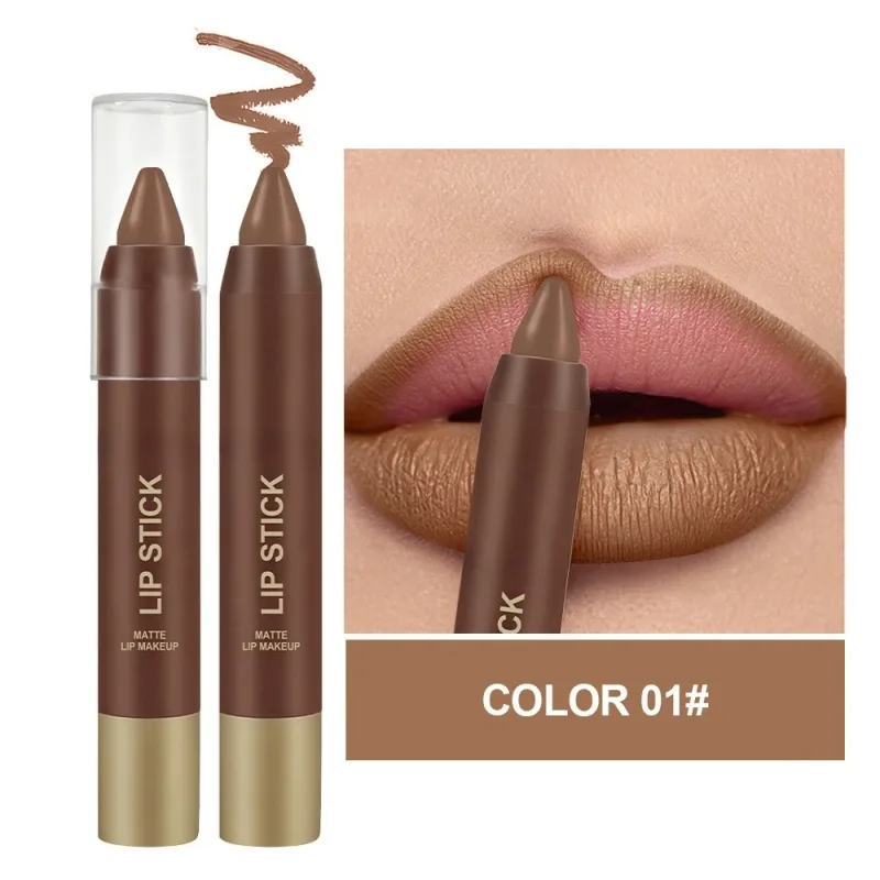 Matte Soft Mist Lip Liner Lipsticks 6 Colors Smooth and Pigmented Non-Stick Chocolate Lipsticks