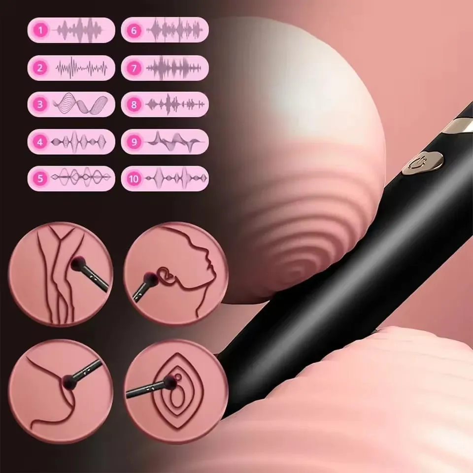 Makeup Pen Dual Head Vibrator Soft Brush Comb Beans High Frequency Micro Vibration Deep Stimulation G Spot Orgasm Female Sex Toy