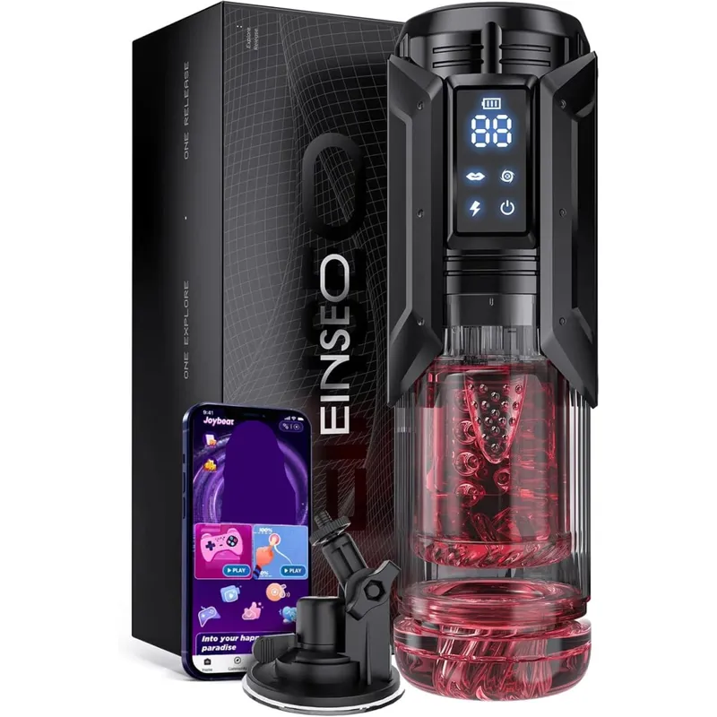 APP LED Automatic Male Masturbation Cup 7 Sucking Rotating Licking Thrusting Modes Stroker Sex Toys for Men Blowjob Simulator