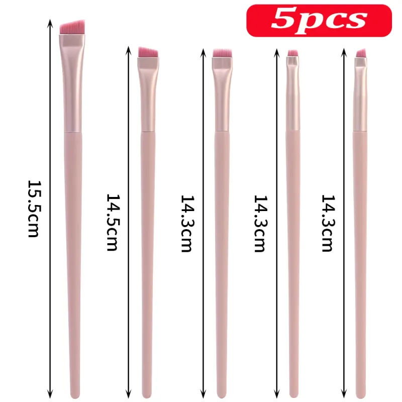 5pcs Angled Flat Eyeliner Brush Soft Bristles Under The Eye Eyebrow Brushes Upgrade Ultra-thin Makeup Brush Precise Detail Tools