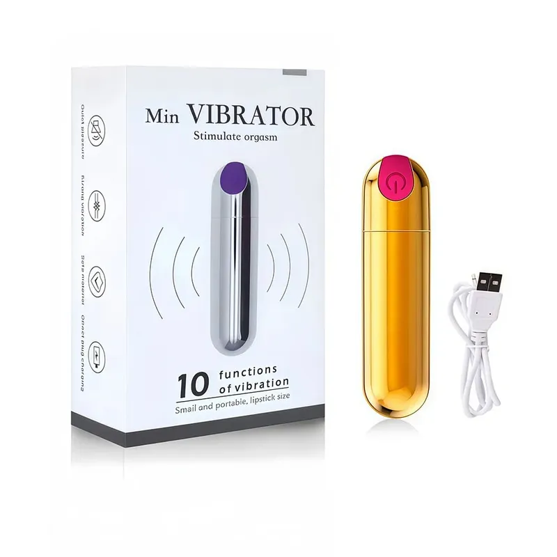 USB Charge 10-Speed Mini Bullet Vibrator Rechargeable Wireless Vibrating Anal Plug Clitoral Stimulator Adult Sex Toys for Women
