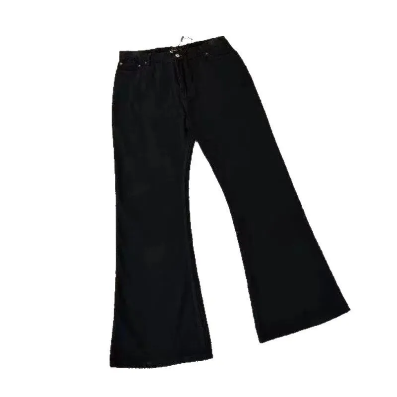 Korean Style Streetwear Slim-Fit Cleanfit Flared Jeans for Men Simple Trendy Vibe Casual Long Pants