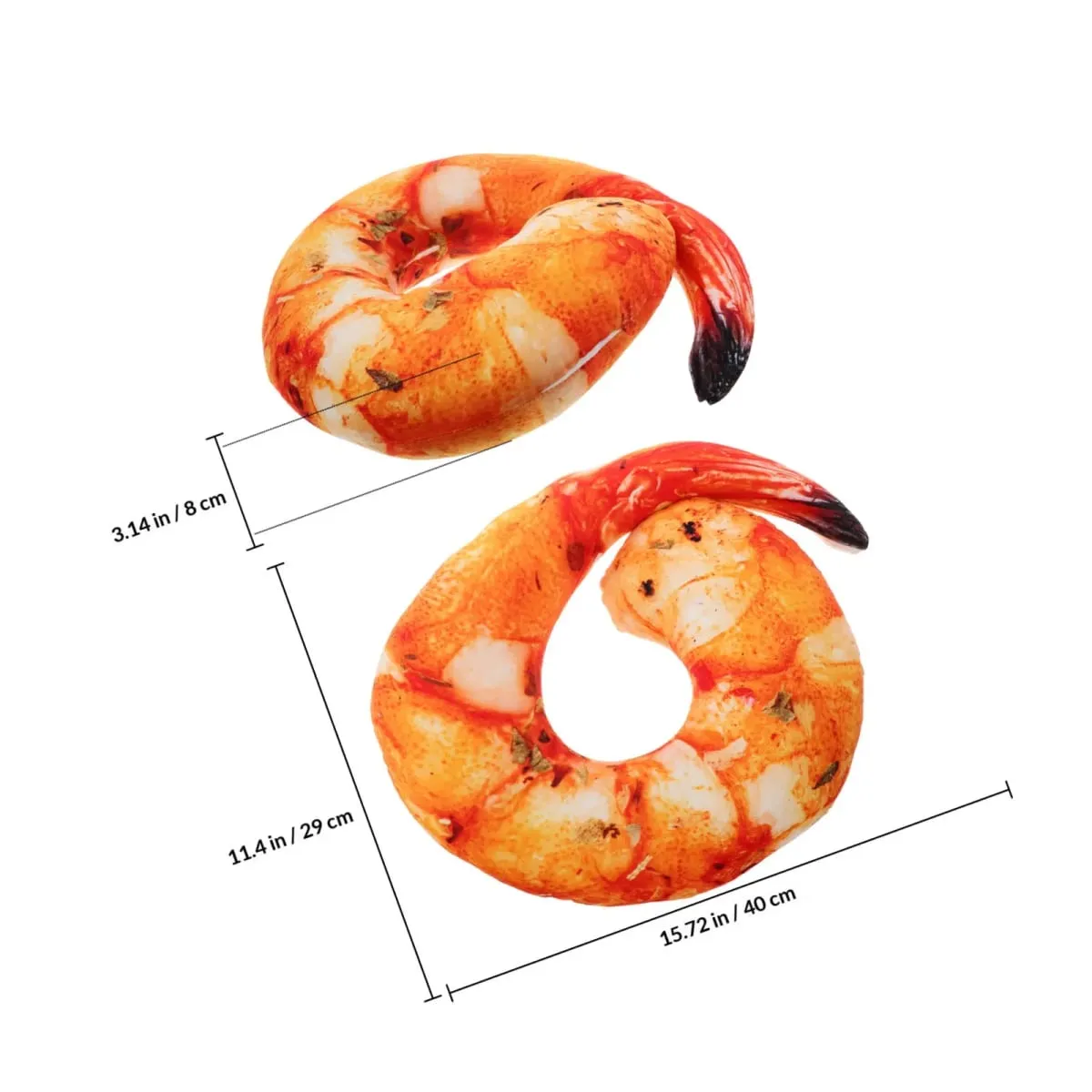 Realistic Cooked Shrimp Pillow Soft Comfortable Neck Cushion Funny Simulation Food Cushion Home Decor Cute Creative Kitchen Prop