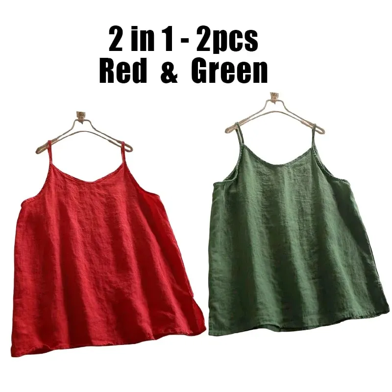 Summer Simple All-match Top Loose Thin Camisole Solid V-neck Vest Women Clothing Sleeveless Casual Highstreet Holiday T-shirt
