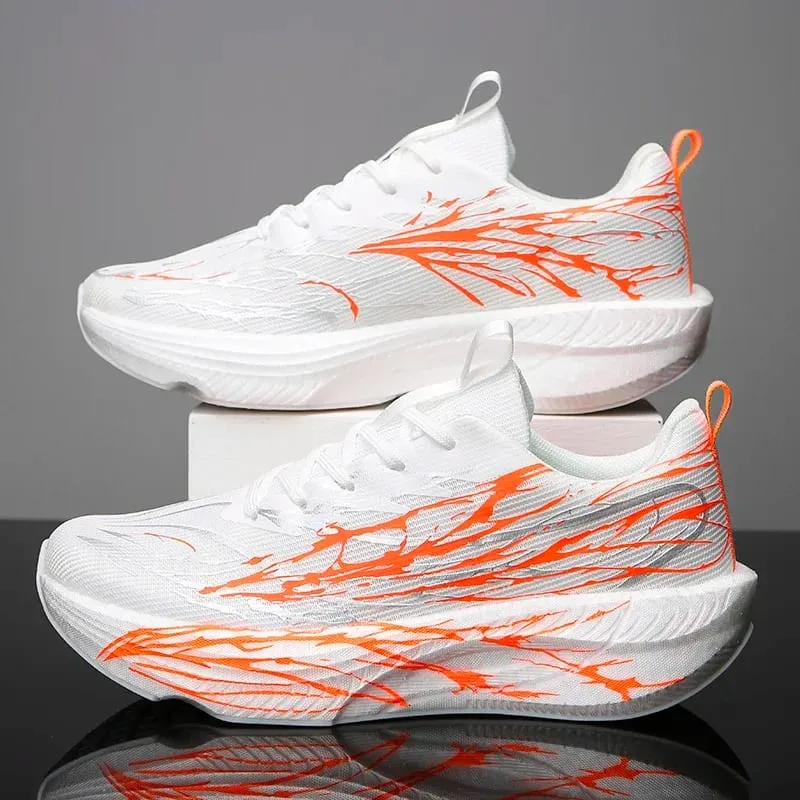 2026 Professional Marathon Running Shoes Night Glow Couple Sneakers Sports Shoes Breathable Mesh Upper Flat Heel