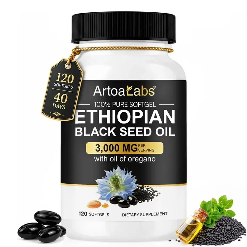 Ethiopian Black Seed Oil 3000mg Softgels with Oil of Oregano Supports Immune Health Digestive Balance & Daily Vitality 120 Count