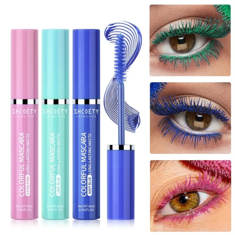 6-color Color Mascara Waterproof and Non-smudged Slender and Thick Curly Christmas Stage Hot Makeup Eye Cosmetics