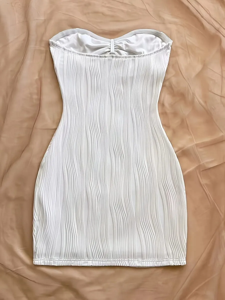 Women's Summer Sexy Party Date Beach Dress Texture Hollow out Mini Skirt with Metal Starfish Decoration Fitted And Attractive Wh — image 2