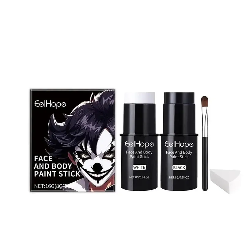 1set Black White Eyes Face Body Paint Stick Cream Makeup Party Halloween Costume Pen Lighweight Waterproof Sports Pen Safe O2v3