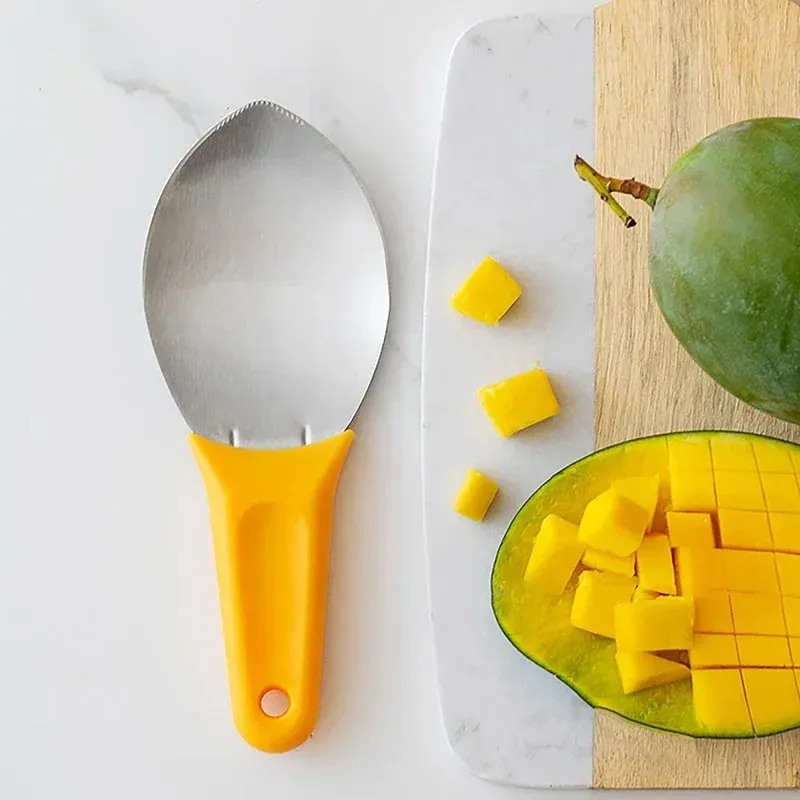 1 adet Mango Dilimleme Kesici Çok Fonksiyonlu Meyve Kaşığı Karpuz Kesme Bıçağı Mango DicingTools Mango Doğranmış Kepçe Mutfak Aletleri