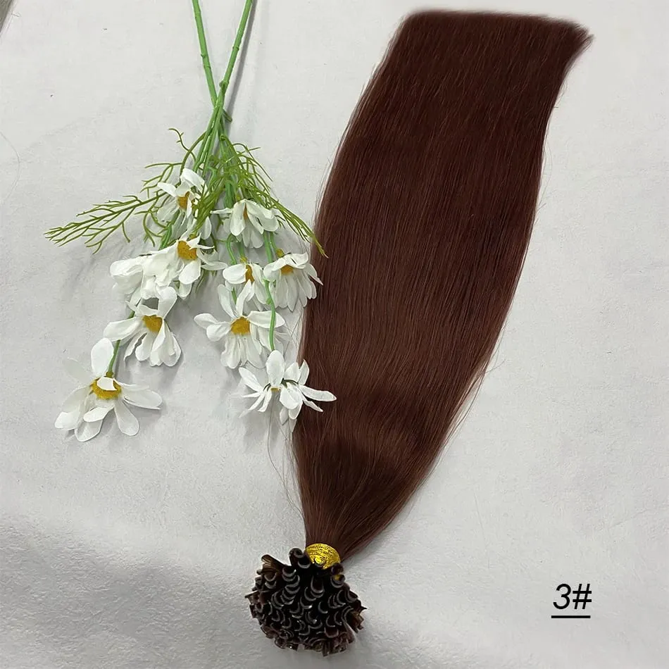 Full Shine U Tip Hair Extensions Nature Black Hair Blone 613 Color 50g Keratin Glue Beads Prebonded Remy Human Hair Extensions