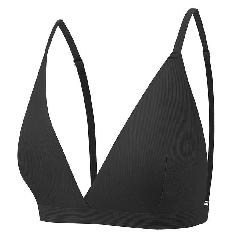 Dames naadloze randloze beha geribbelde driehoekige cup ondergoed slips set ondergoed dames set sexy lingerie