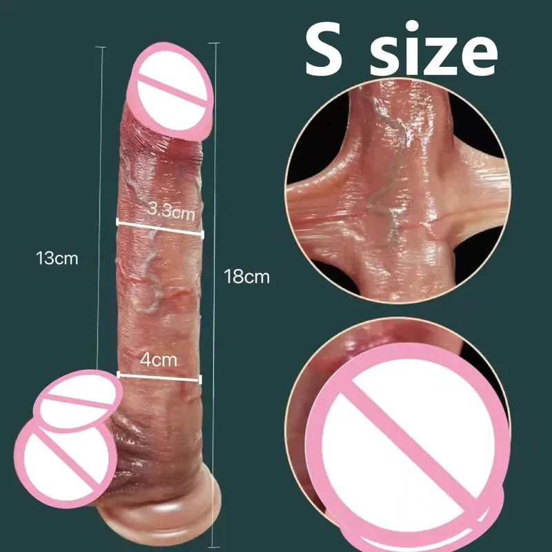 2.0 Dick Upgraded Version Of Sliding Testicle Realistic Penis For Women Sliding Foreskin Dildo Anal Sex Toy For Couple Silicone