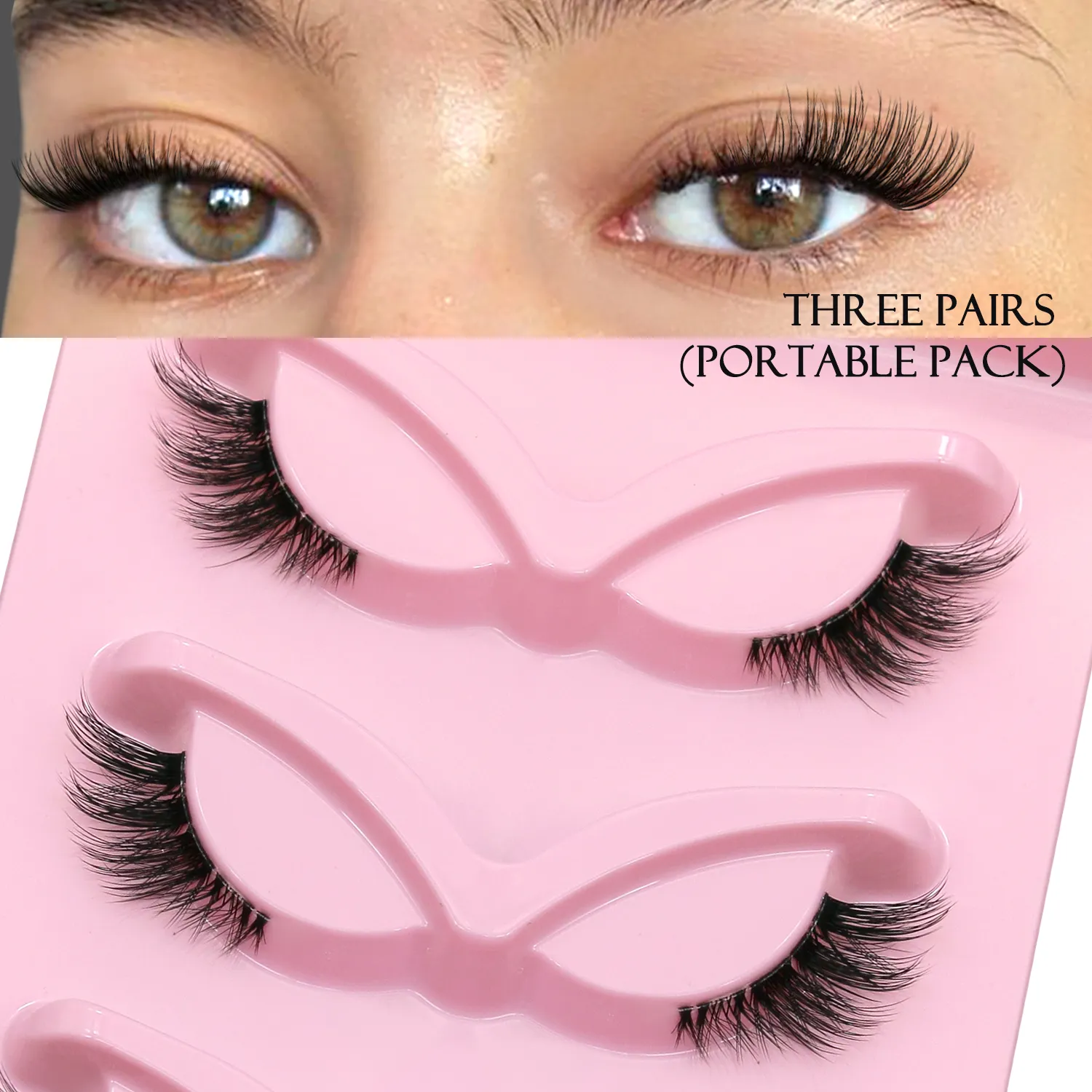 Halve vipper Cat Eye øjenvipper Naturligt udseende Piskede falske vipper Faux Mink vipper Klart bånd Naturlig falske vipper Makeup — image 4