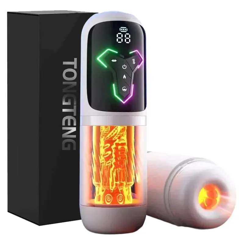 Automatic Male Masturbator Cup with Sucking Thrusting Heating Modes Stroker Blowiob Machine LCD Display Adult Sex Toy for Men