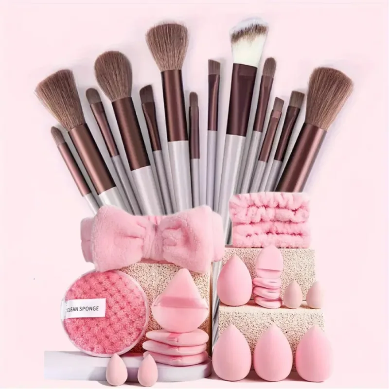 13PCS Makeup Brushes Set Eyeshadow Foundation Highlighter Blush Concealer Female Soft Beauty Tool Puff Beauty Sponges Thumb Puff — image 11
