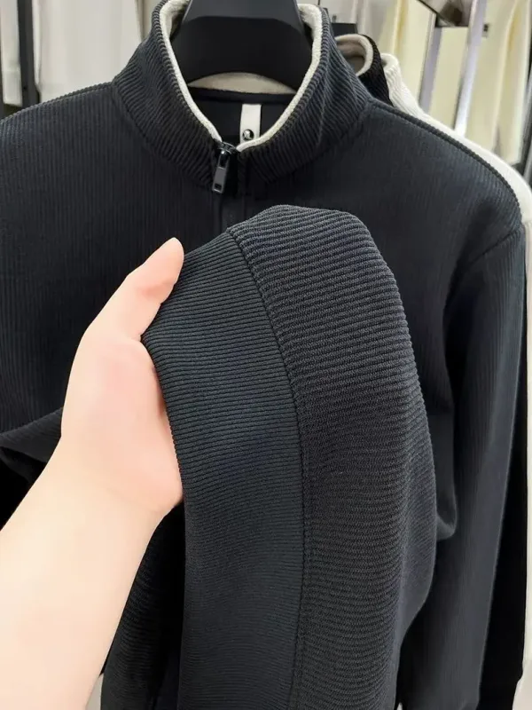 Autumn Men's Sweatwear Warm Pullover Solid Half Zipper Casual Long Sleeve Hoodie Thicken Half Turtleneck Sweatshirts Winter Tops