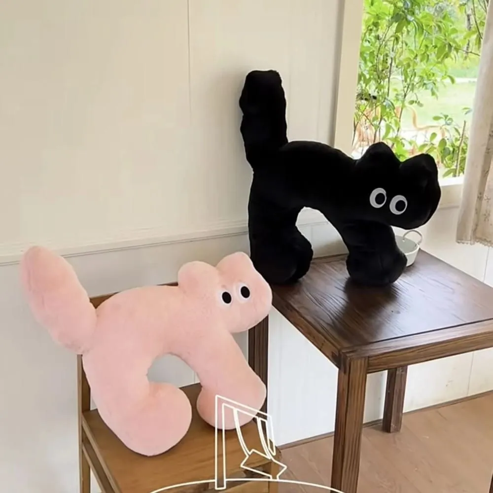 50CM Creative Cute Cat Throw Pillow Plush Toy U-Shaped Pillow Back Cushion Sofa Chair Decoration Piece Super Soft Doll Birthday — image 2