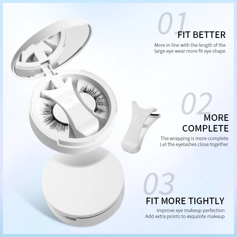 Brown Lashes 3Magnetic eyelashes integrated storage box 3D false eyelash with applicater natural thick glue-free eye lashes drop — image 5
