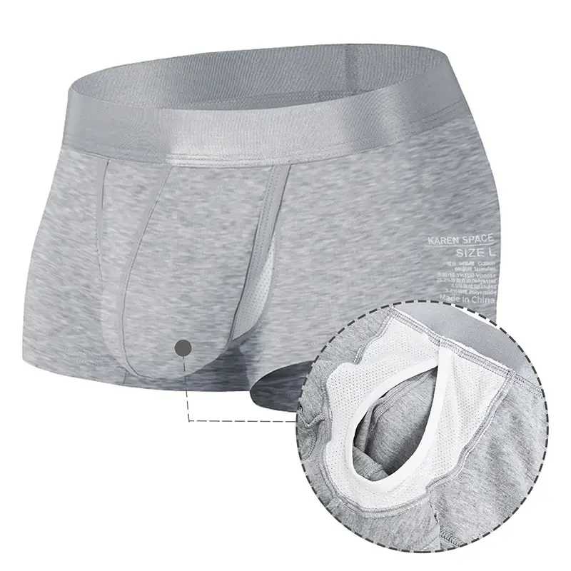 1Pcs Open Front Underwear Men Ice Silk Sexy Men's Boxer Shorts Panties Breathable Pouch Bulge Underpants Male