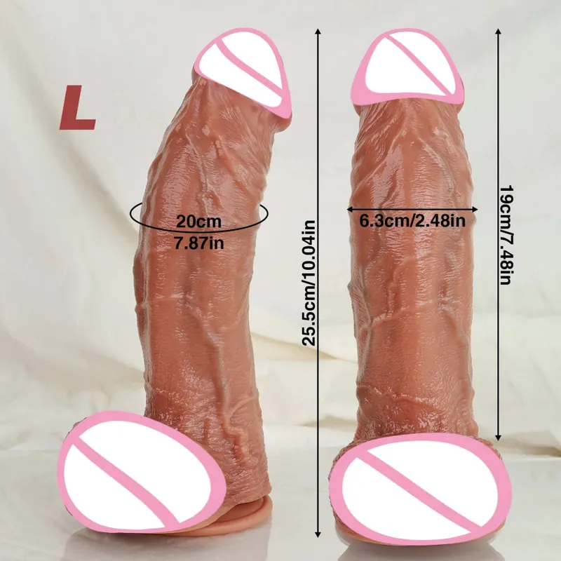 Oversize Realistic Dildo Vagina Anal Masturabtion Soft Silicone Penetration Penis G-Point Stimulator Dick Sex Toys for Women Men — image 10