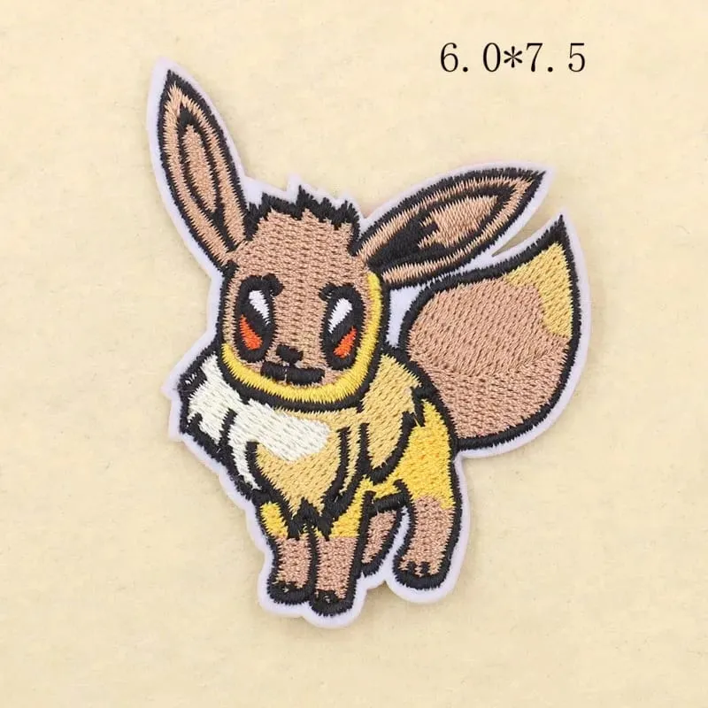 30 Style Cloth Patch Pikachu Charizard Clothes Stickers Sew on Embroidery Patches Applique Iron on Clothing Cartoon DIY Garment