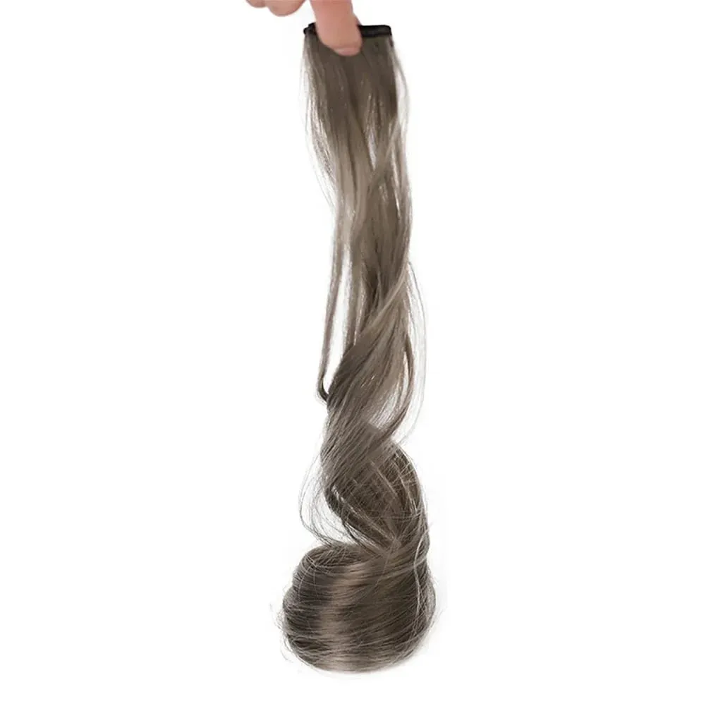 Colored Large Wave Long Curly Wig Ear Hanging Dye Hair Extensions Invisible High Temperature Silk Synthetic Wig Patch