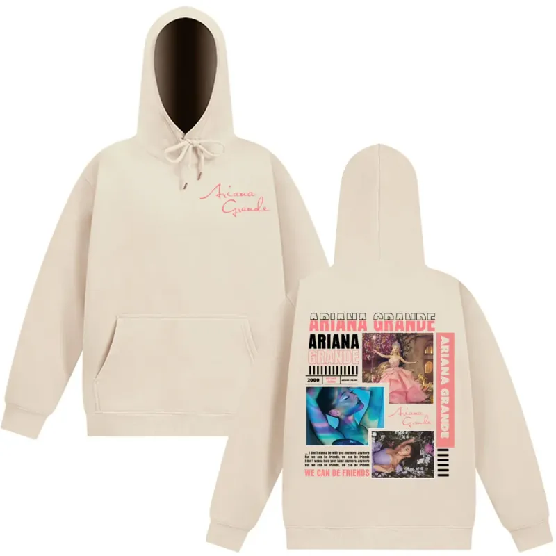 가수 Ariana Grande 앨범 커버 미학 후드 남성 여성 패션 운동복 가을 겨울 긴팔 빈티지 풀오버 탑